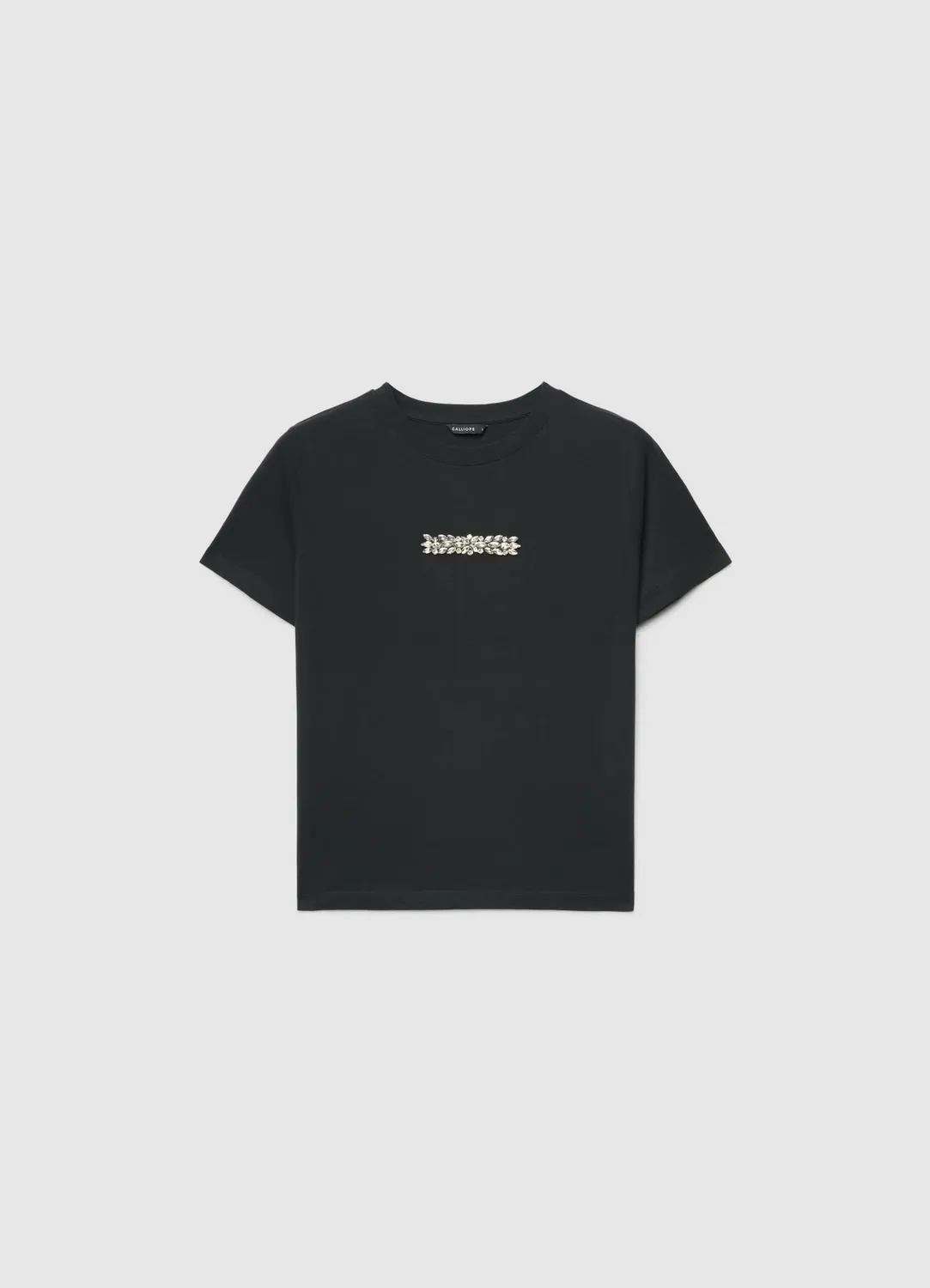 Calliope t-shirt strass col rond manches courtes femme