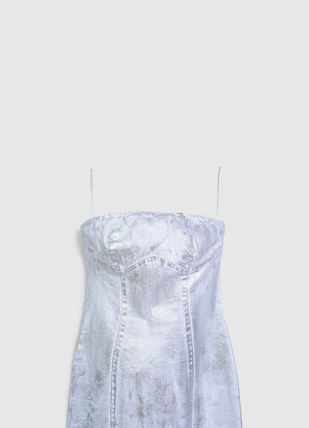 Calliope Atelier robe fourreau denim enduit fente