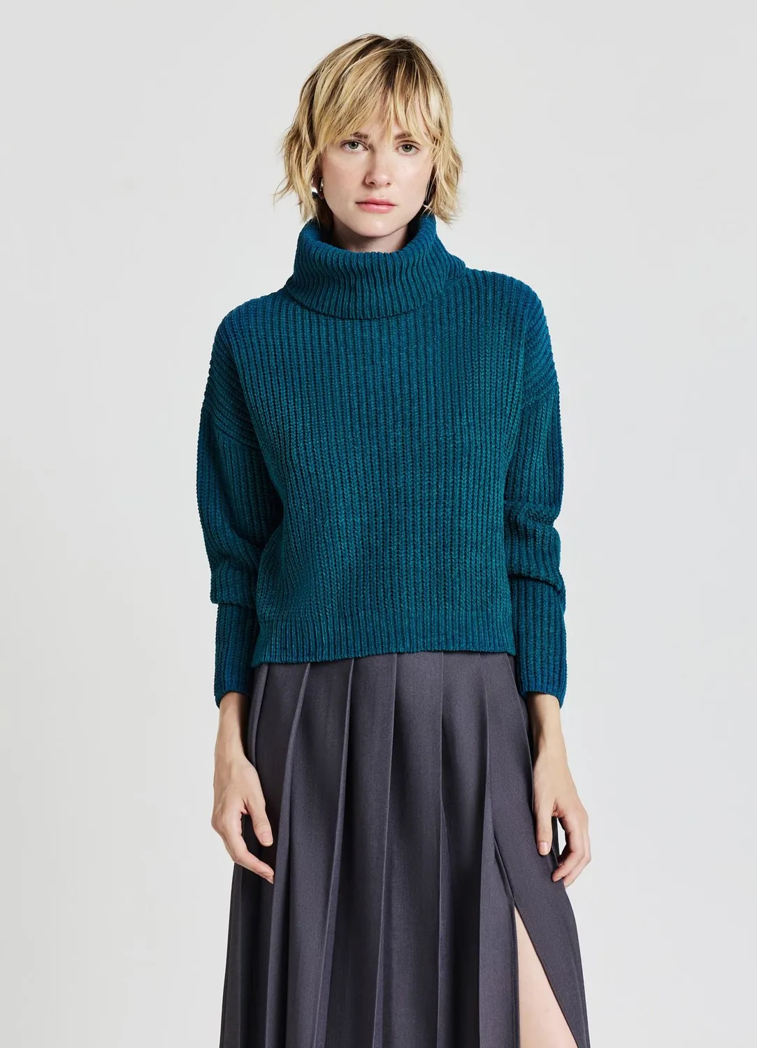Calliope pull col roulé femme taille S uni maille