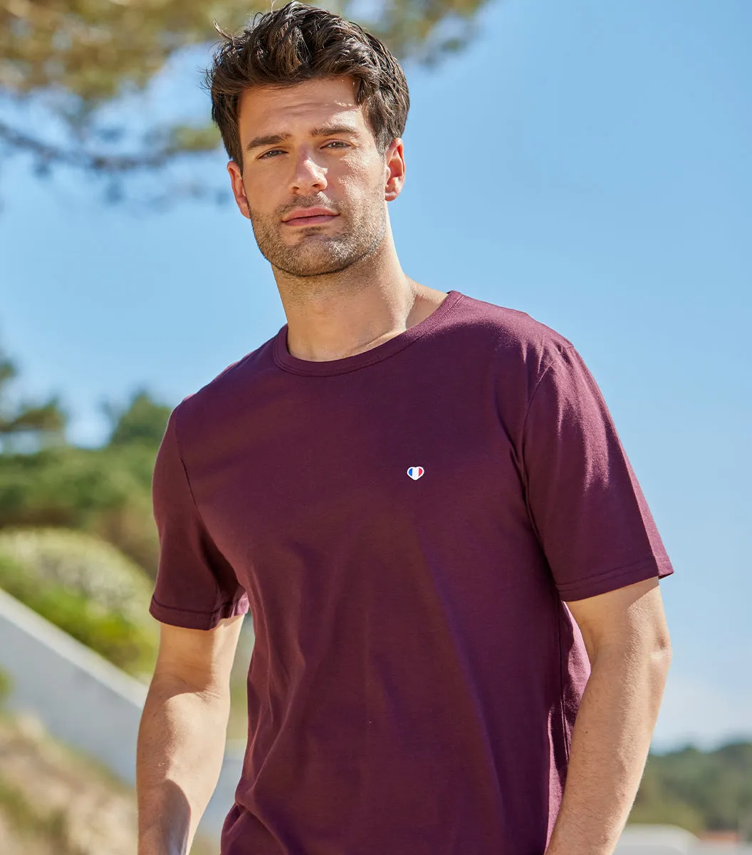 Cocorico Iconique t-shirt homme bordeaux coton
