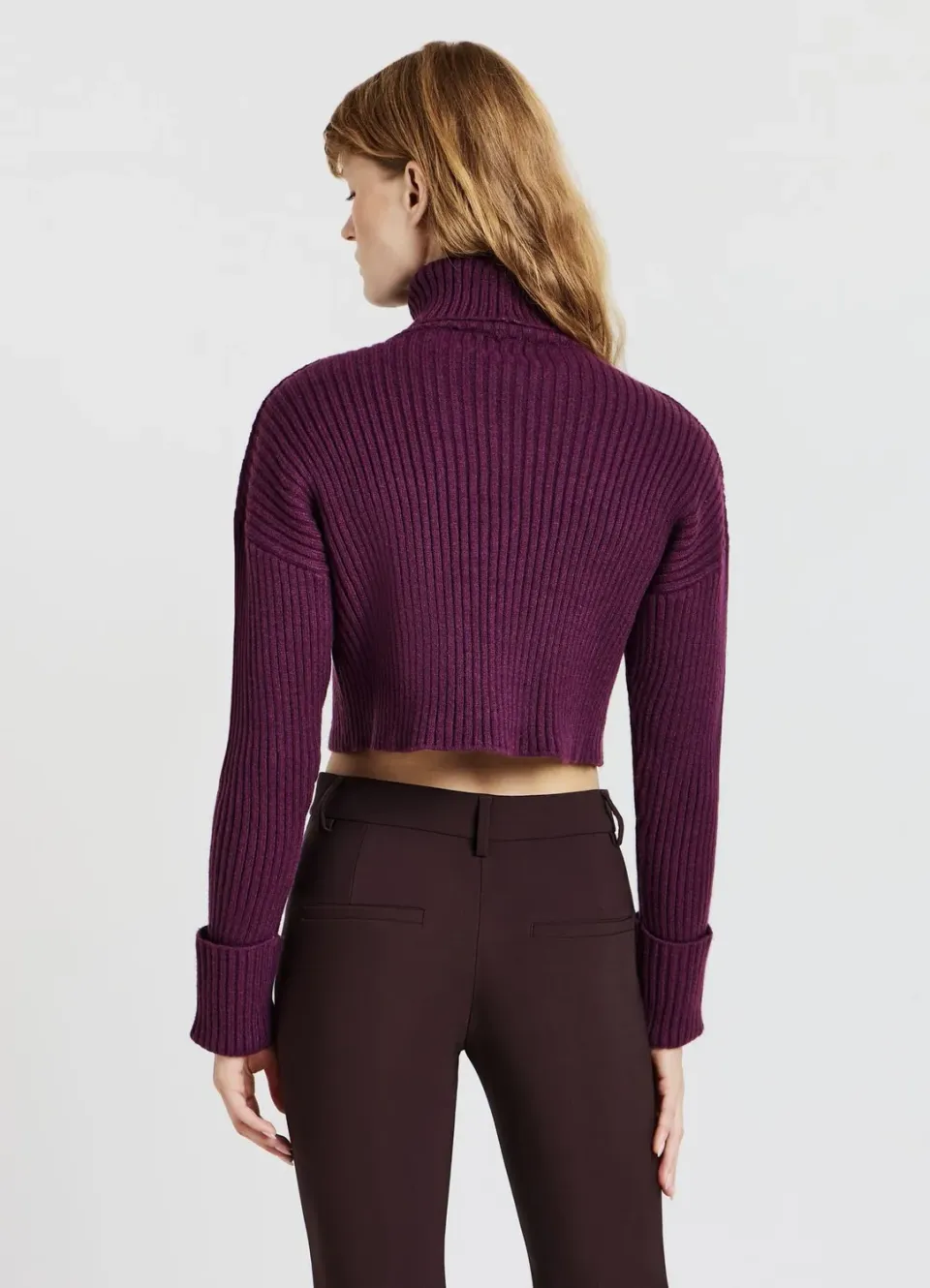 Calliope pull col montant femme côtes manches longues