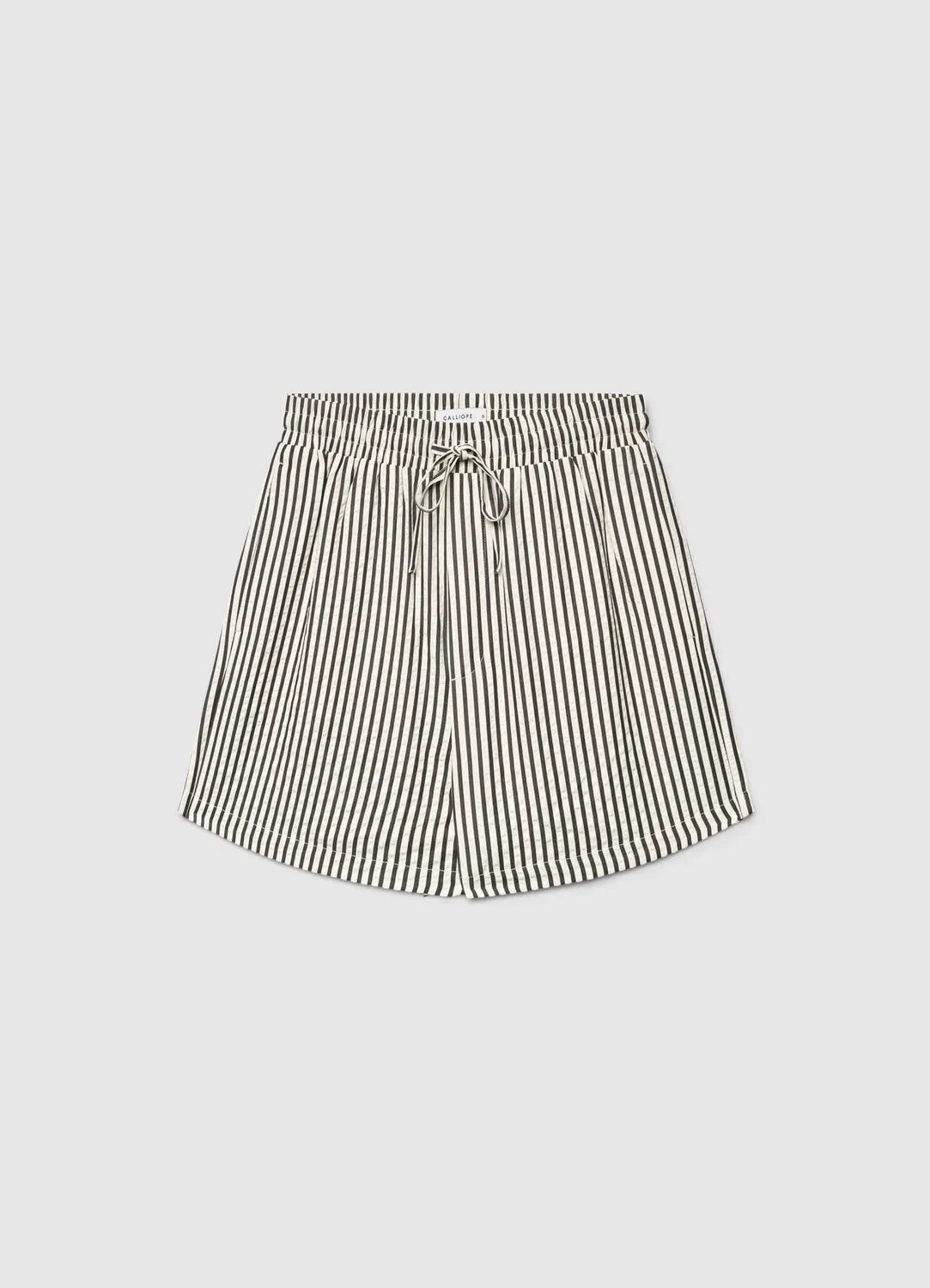Calliope short rayé femme taille haute cordon coton S