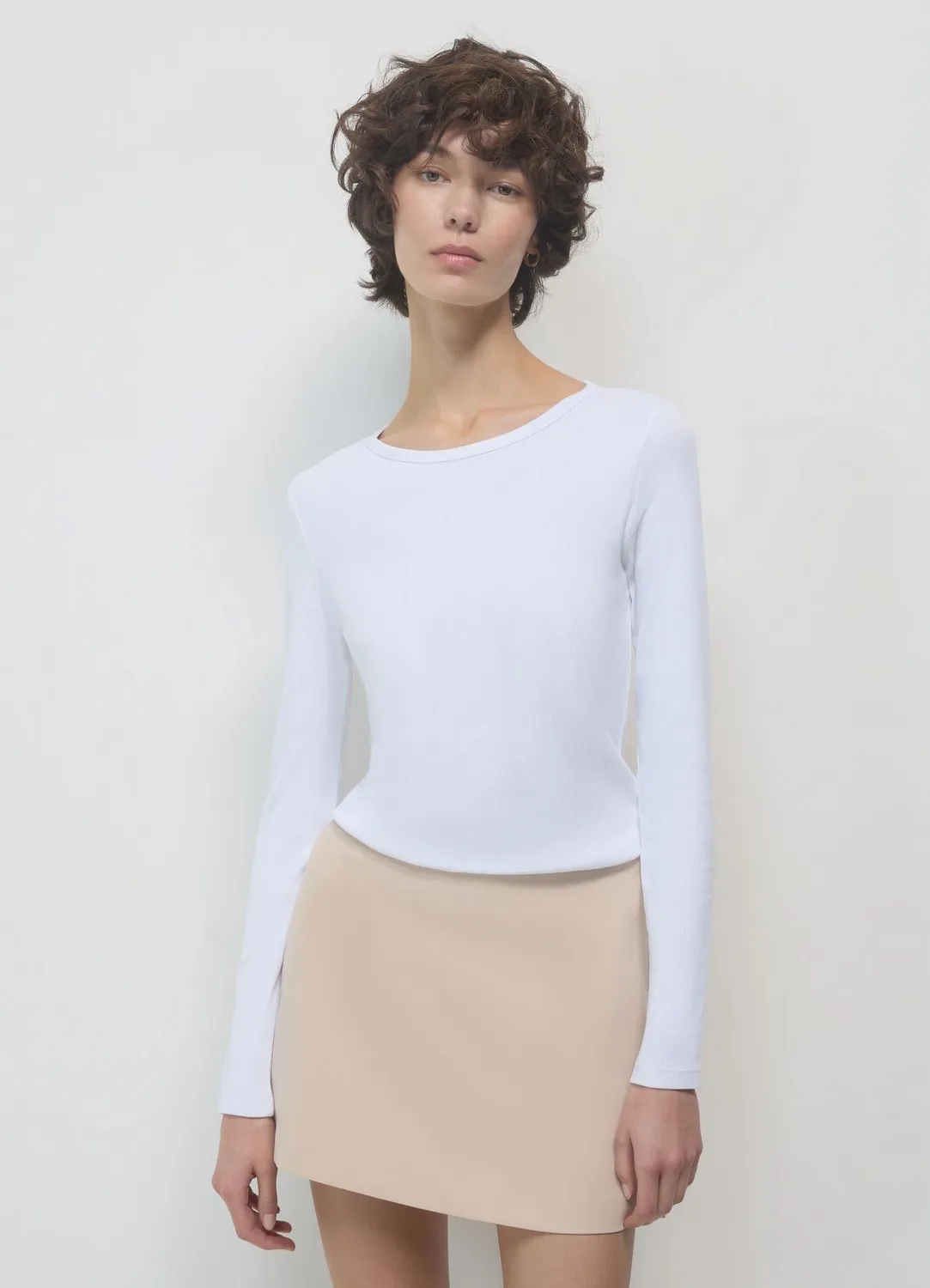 Calliope pull col rond côtelé femme coton