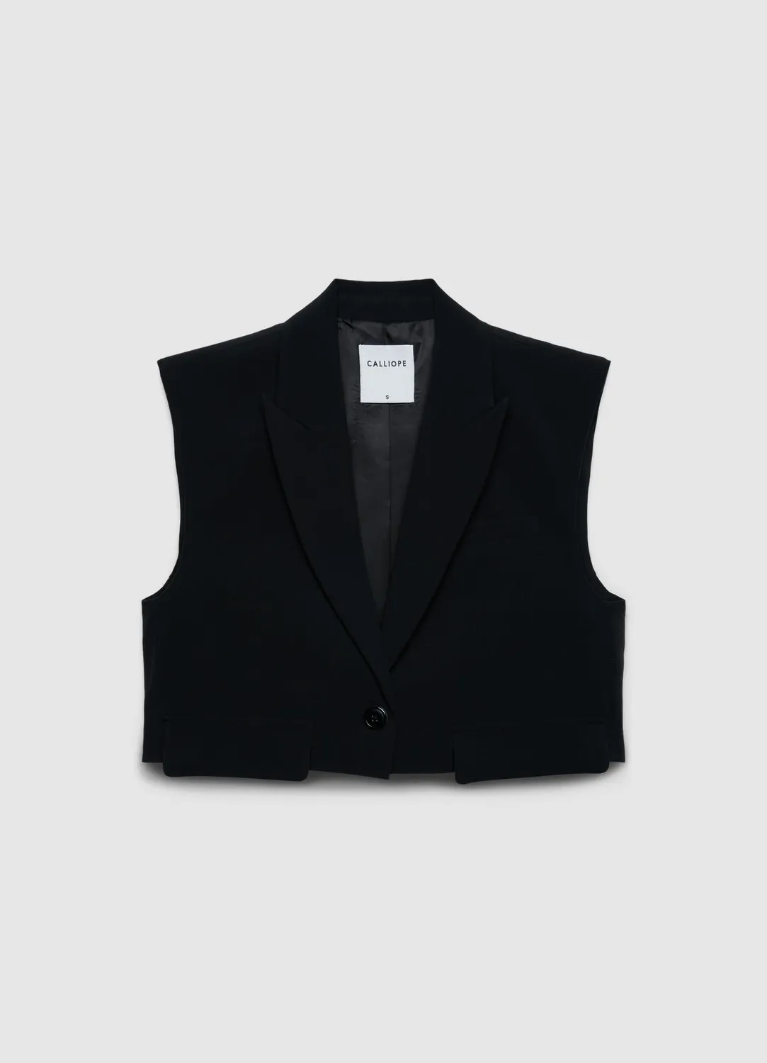 Calliope Gilet femme court revers uni 1 bouton