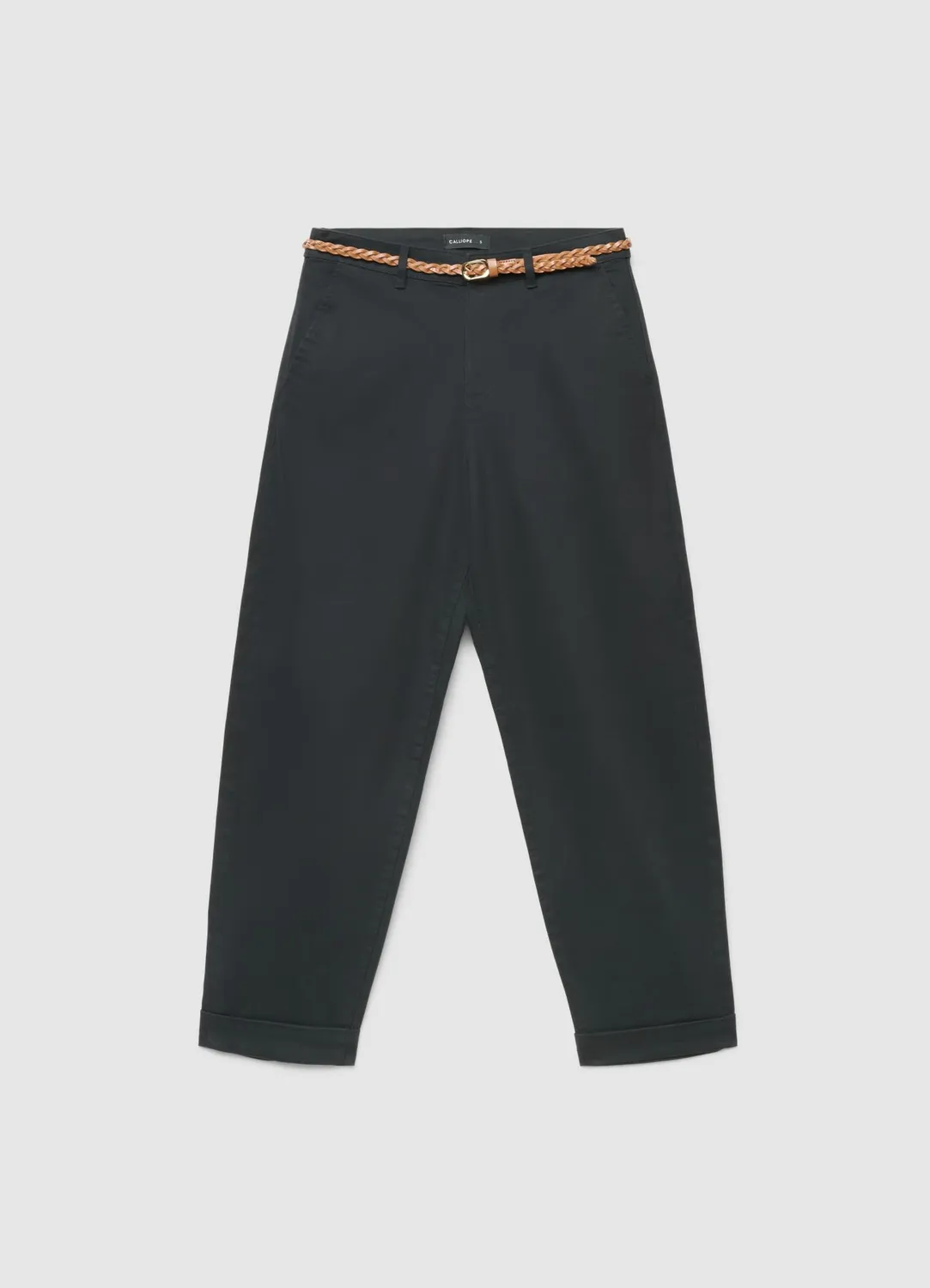 Calliope pantalon chino femme ceinture tressée