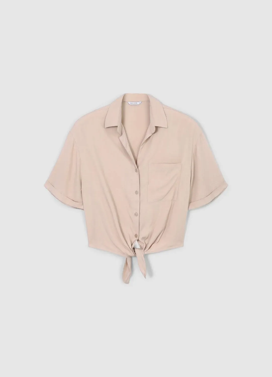 Calliope chemise femme à nœud manches courtes