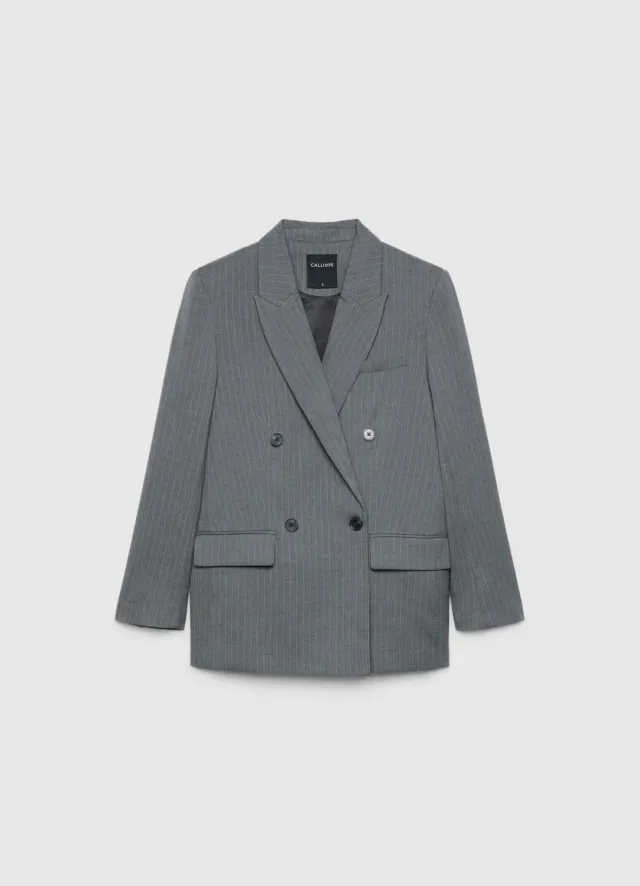 Calliope veste croisee rayee femme coupe droite