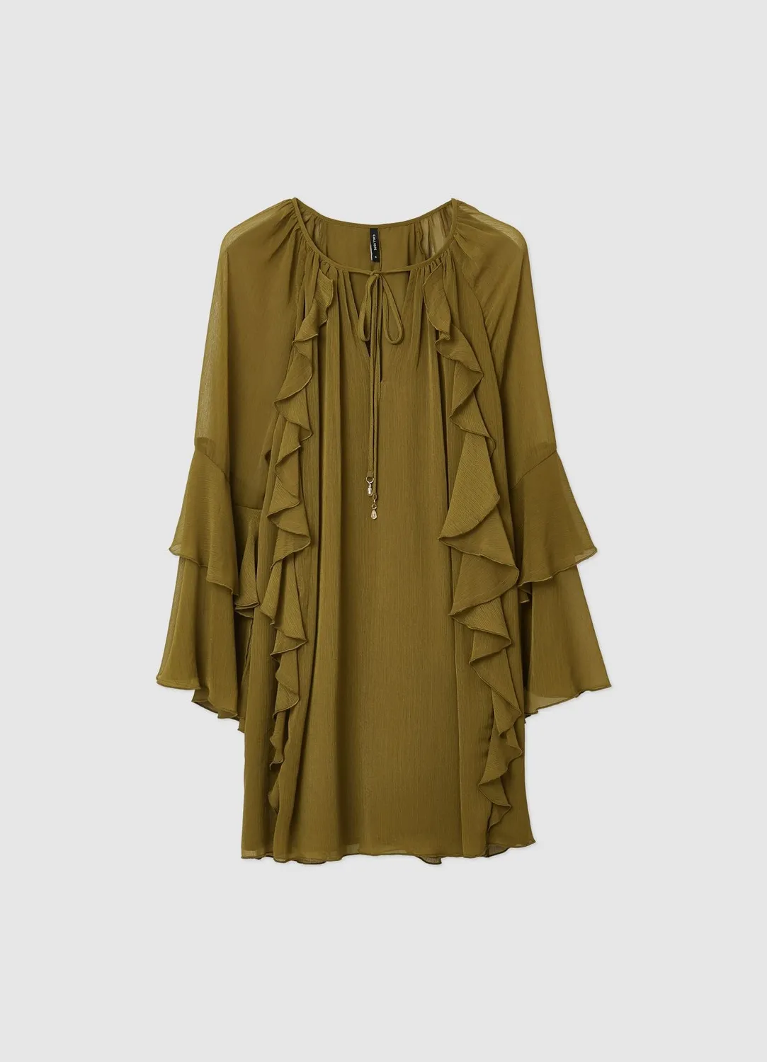 Calliope Atelier robe mini volants femme unie