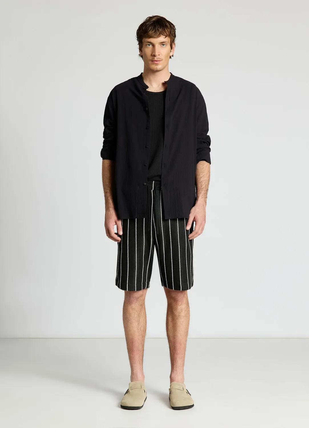 Calliope short sport homme rayé cordon poches