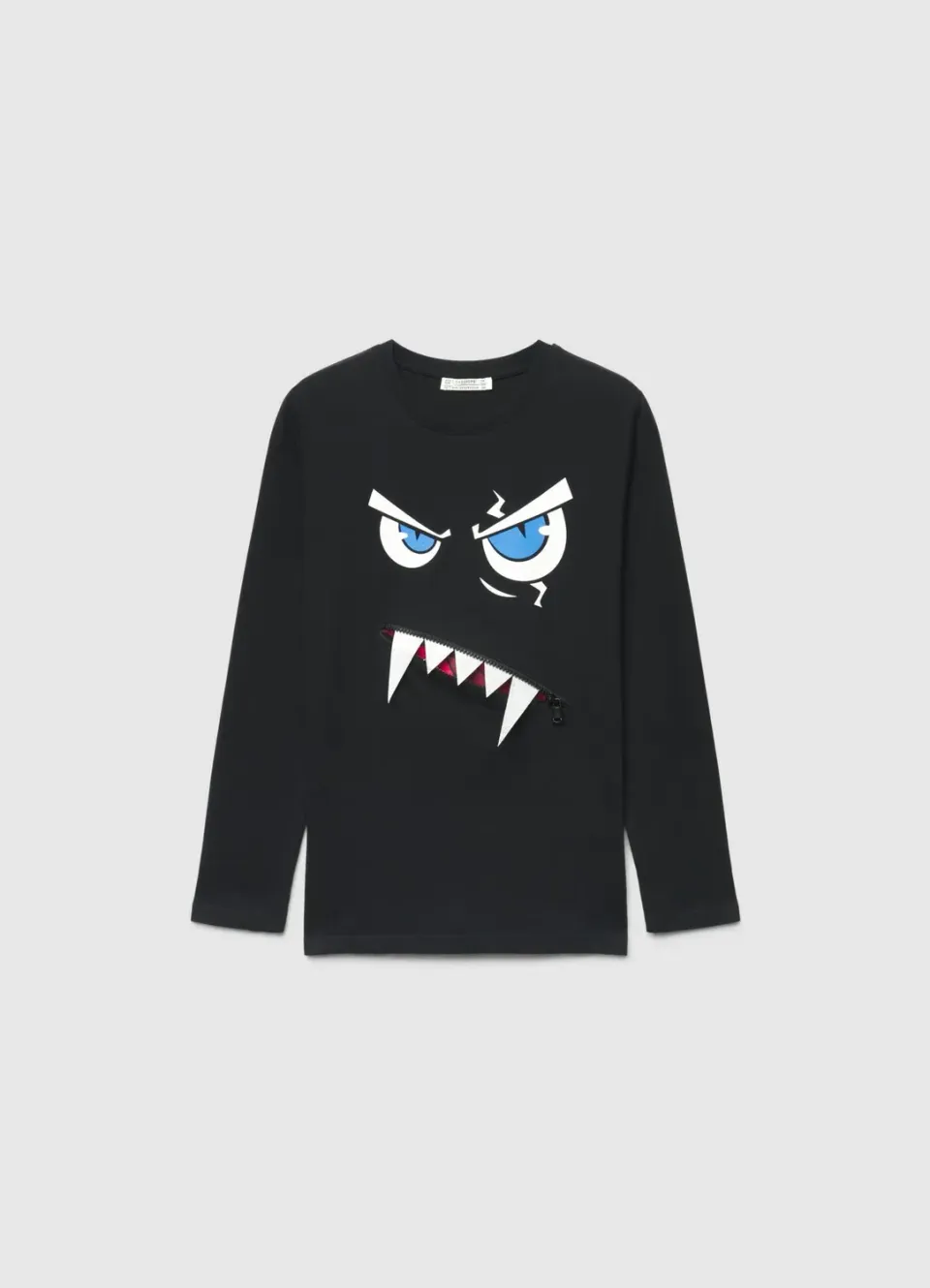 Calliope monstre t-shirt garçon manches longues zip