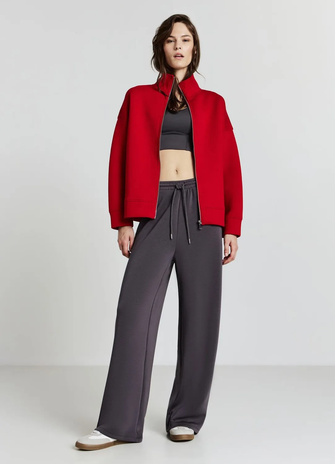 Calliope sweat zippé femme col montant coupe droite