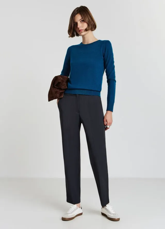 Calliope pull col rond femme uni maille fine