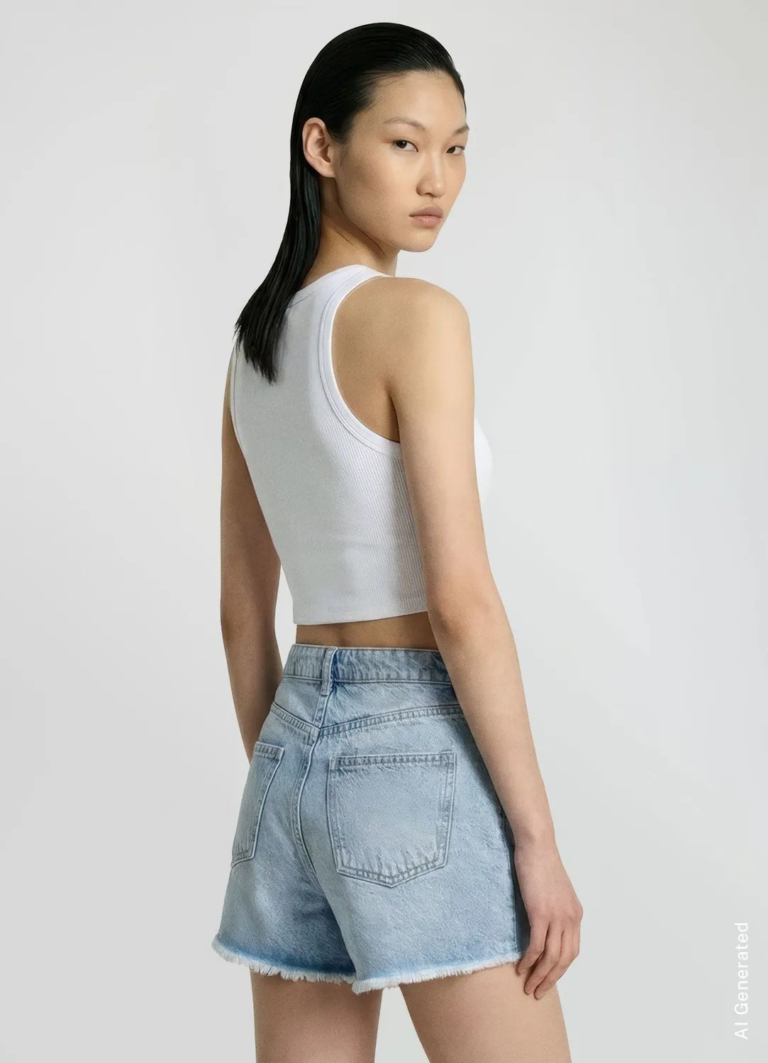 Calliope short mom denim déchiré femme