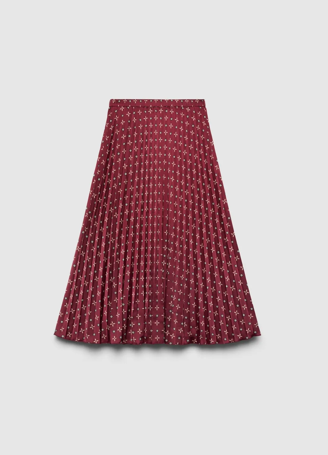 Calliope jupe femme plissée midi imprimée satin
