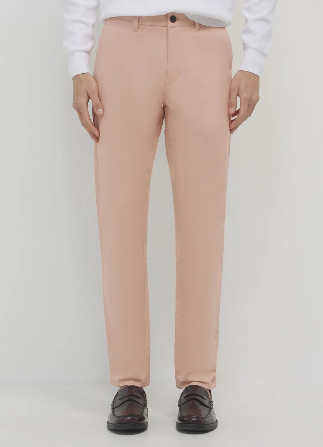 Calliope chino uni homme coton coupe droite