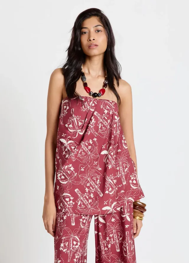 Calliope jupe paréo femme imprimé palmiers taille S