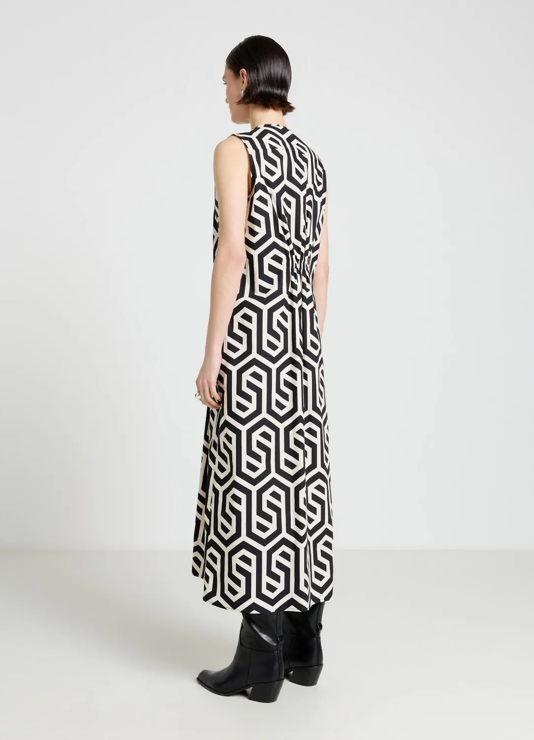 Calliope Robe longue sans manches femme imprimé géométrique