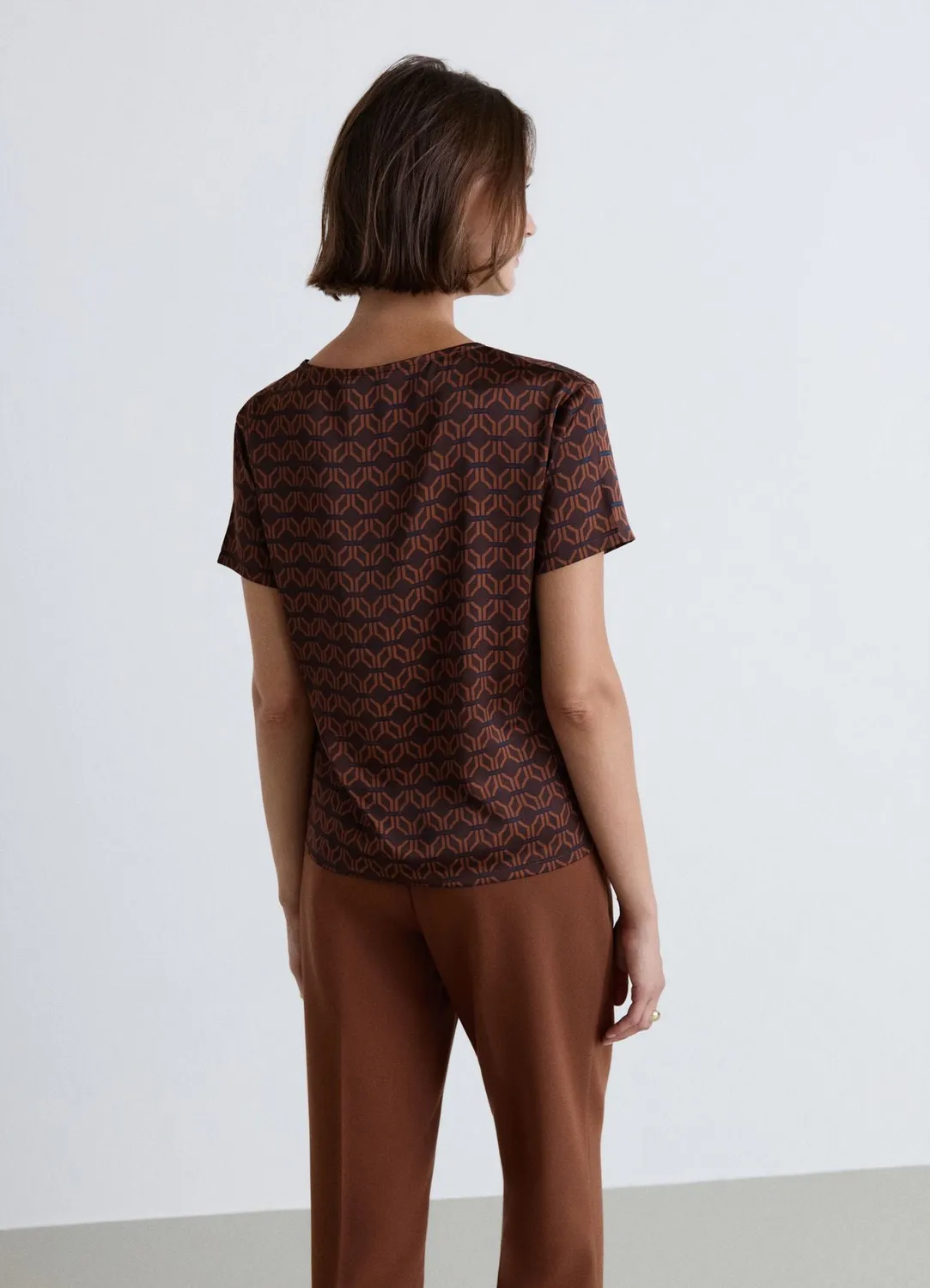 Calliope blouse imprimé géométrique manches courtes femme