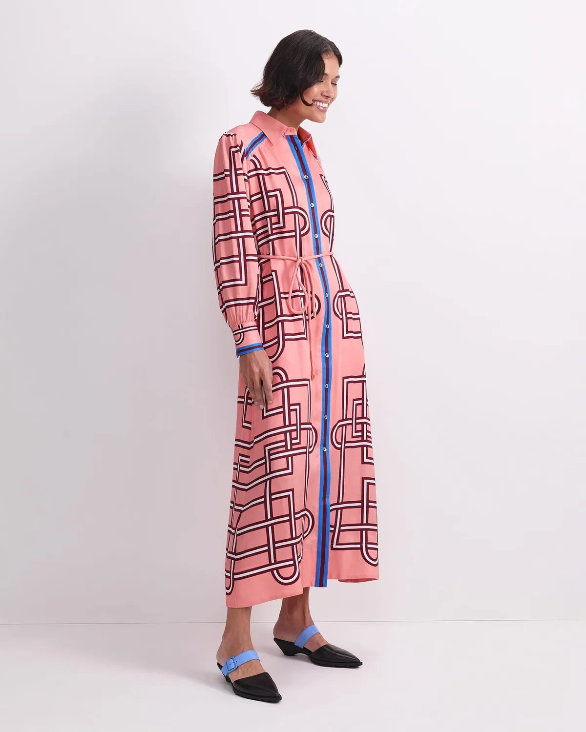 Sportscraft Rhodes robe-chemisier viscose midi