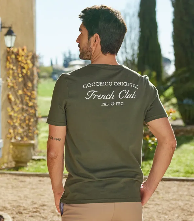 Cocorico French Club t-shirt homme kaki coton