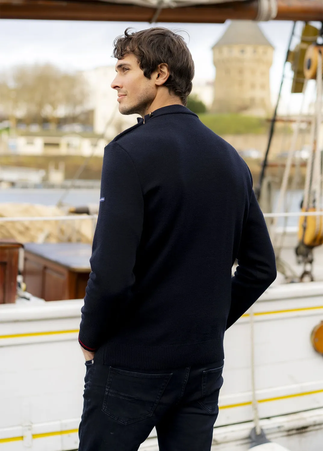 Saint James Ronarc'h pull marin navy laine