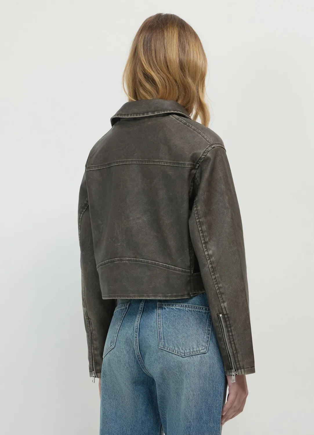 Calliope Chiodo blouson perfecto effet vieilli ceinture