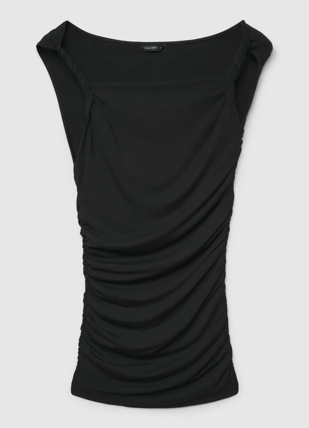 Calliope top froncé latéral femme col bateau