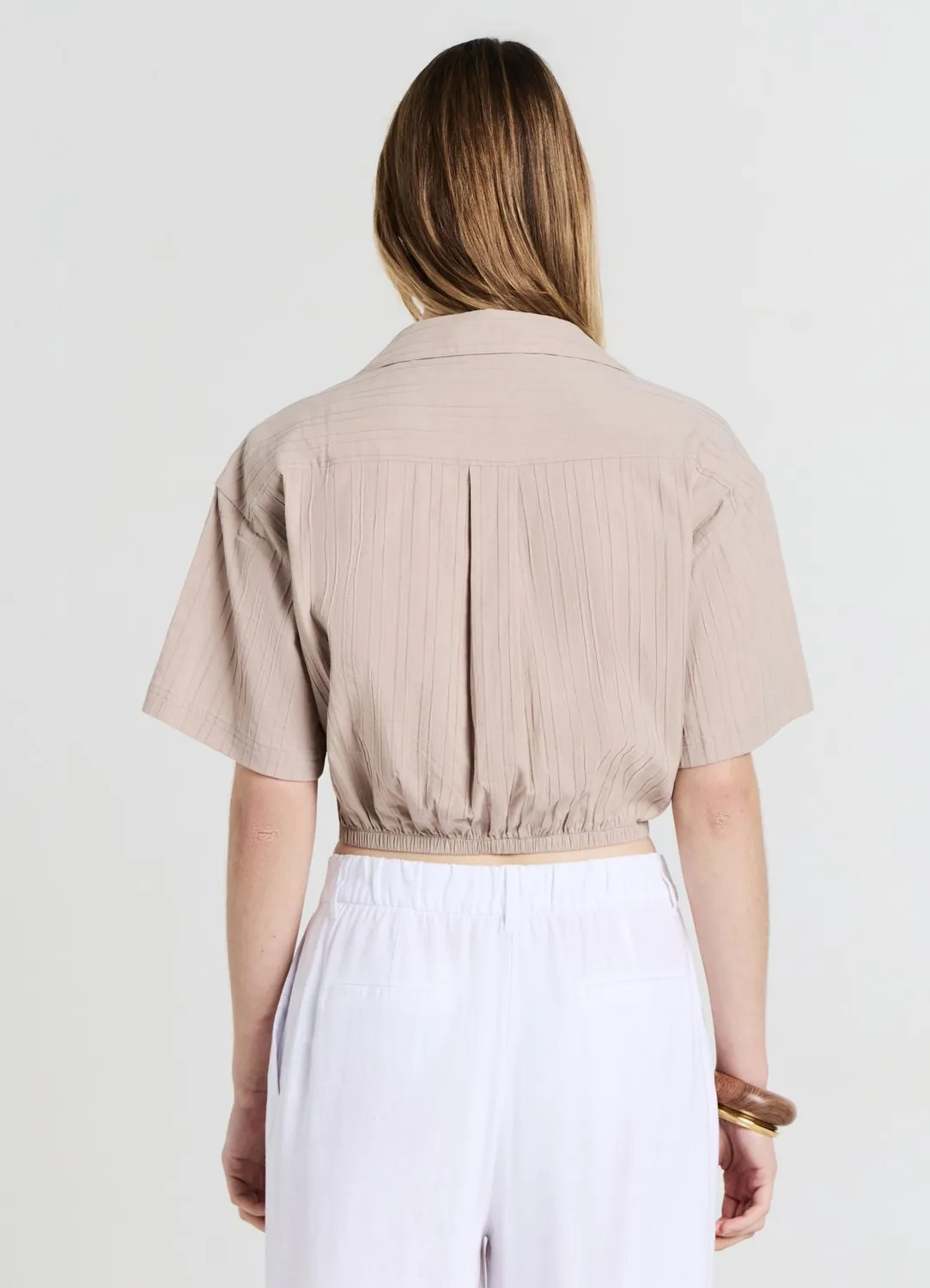 Calliope chemise femme coton gaufré manches courtes