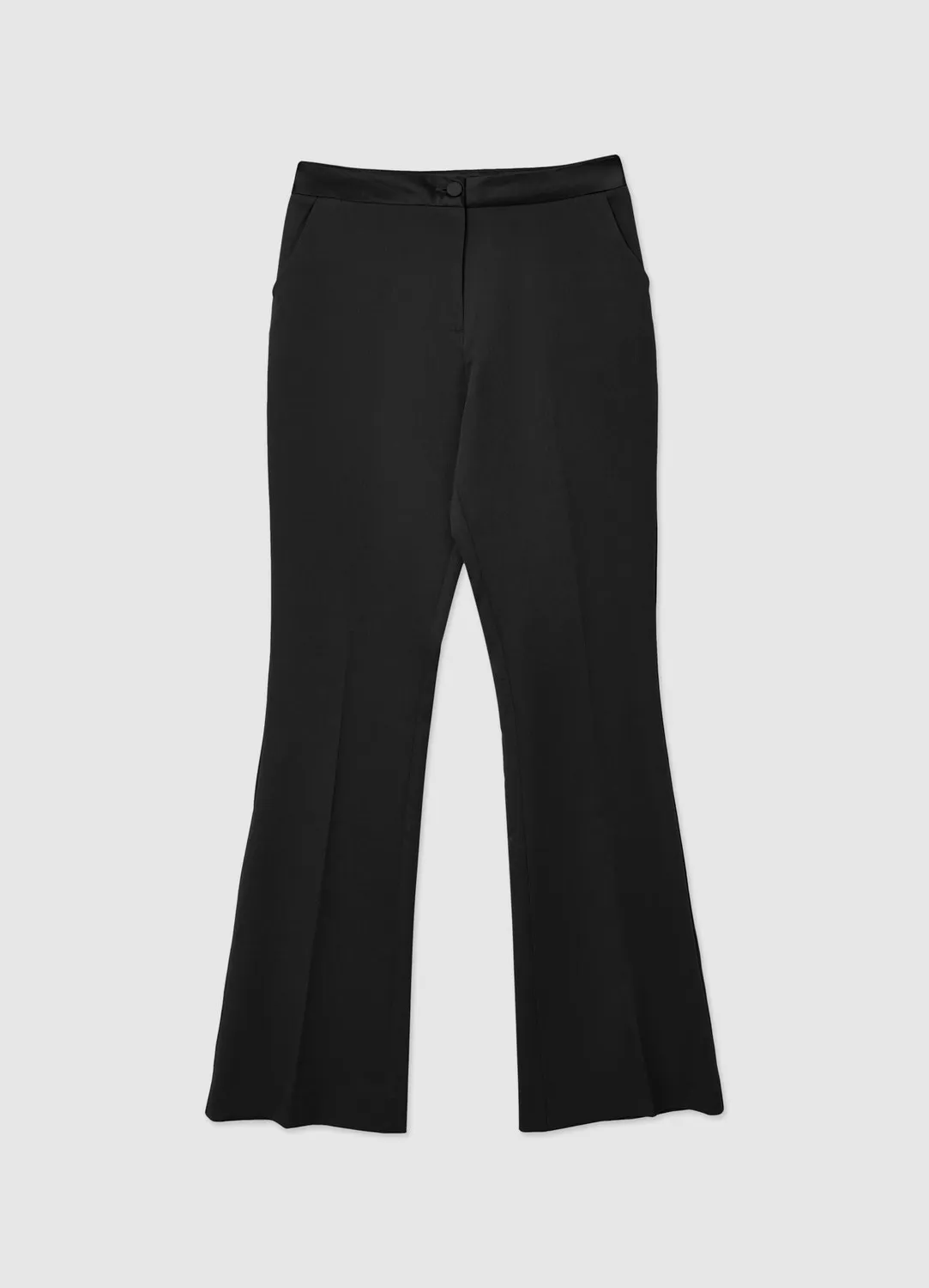 Calliope pantalon flare femme bande satin coupe regular