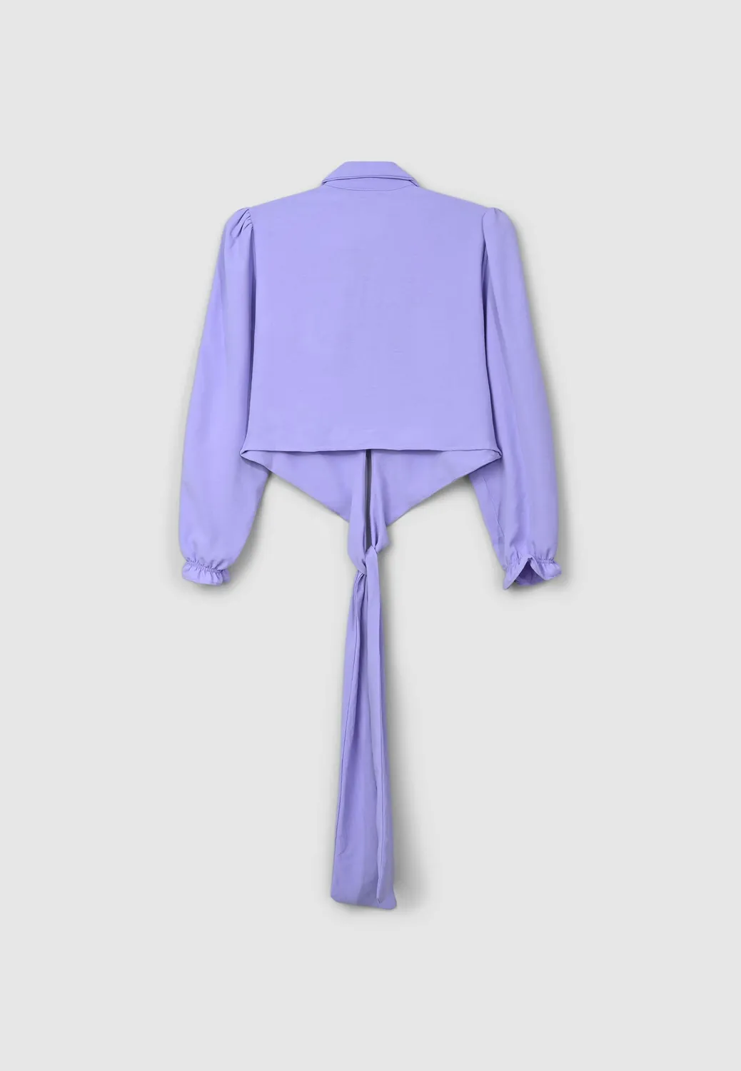 Calliope chemise crop à nœud femme manches longues