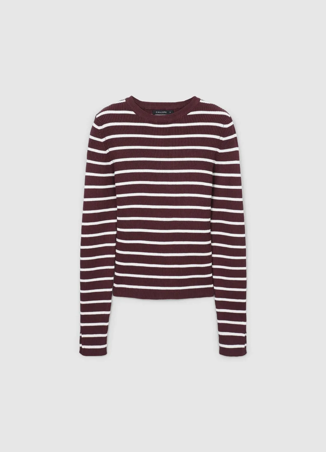 Calliope Maglia pull rayé femme manches longues col rond
