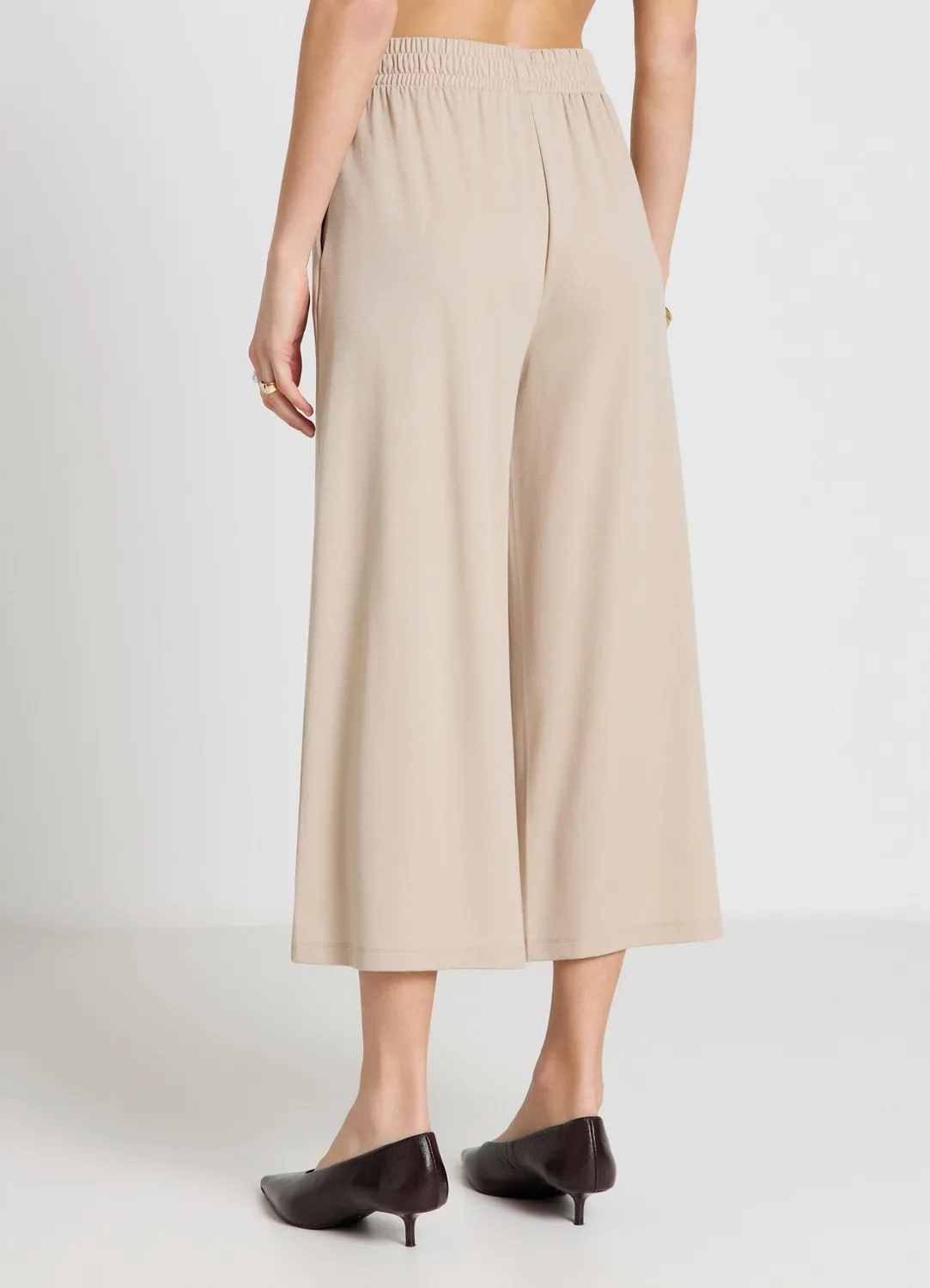 Calliope pantalon crop femme large taille haute