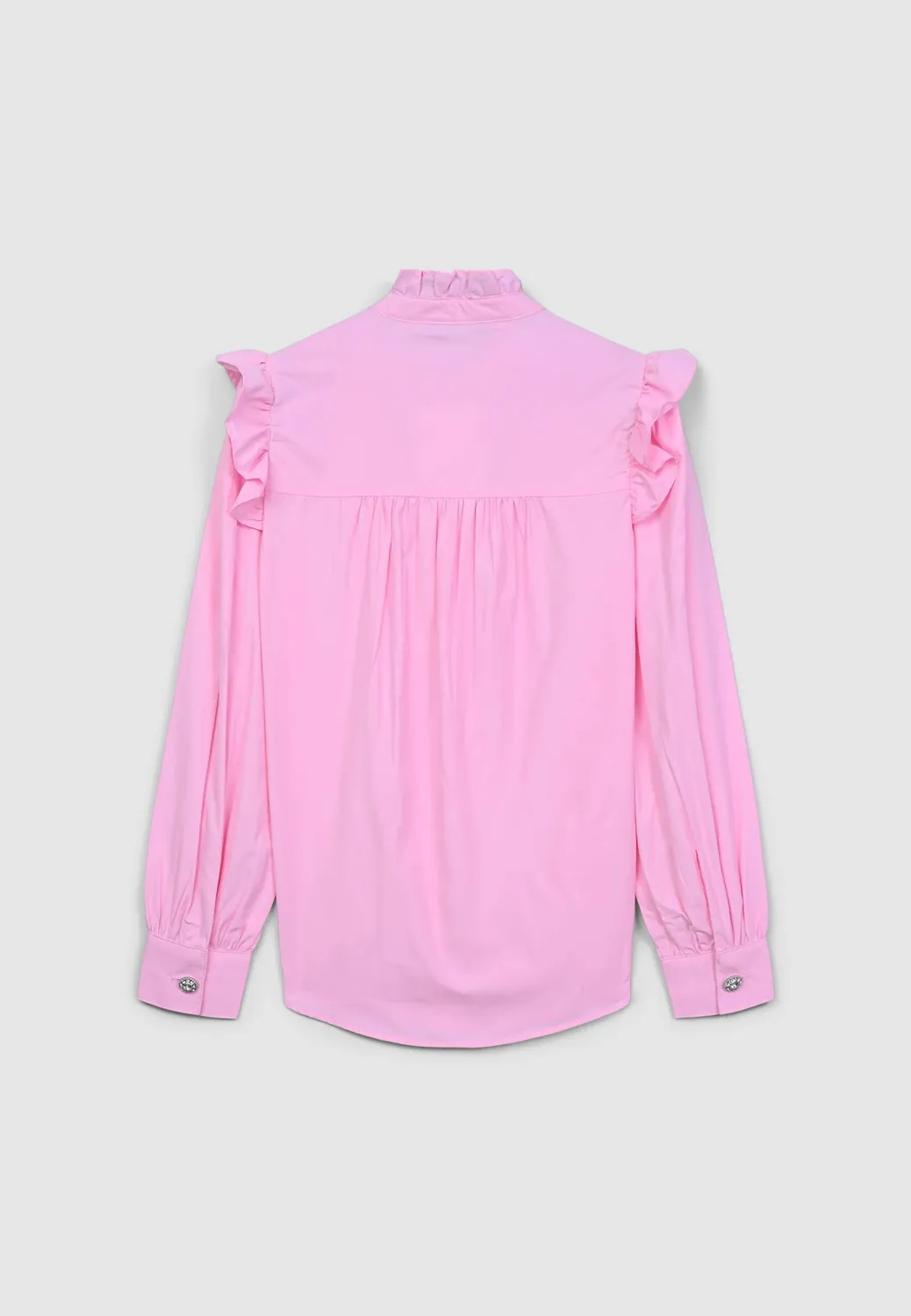 Calliope chemise femme volants bouton bijou coton