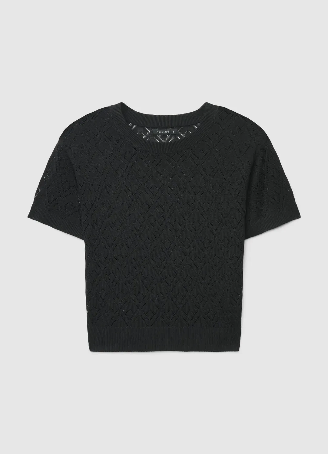 Calliope t-shirt pointelle femme col rond rombes