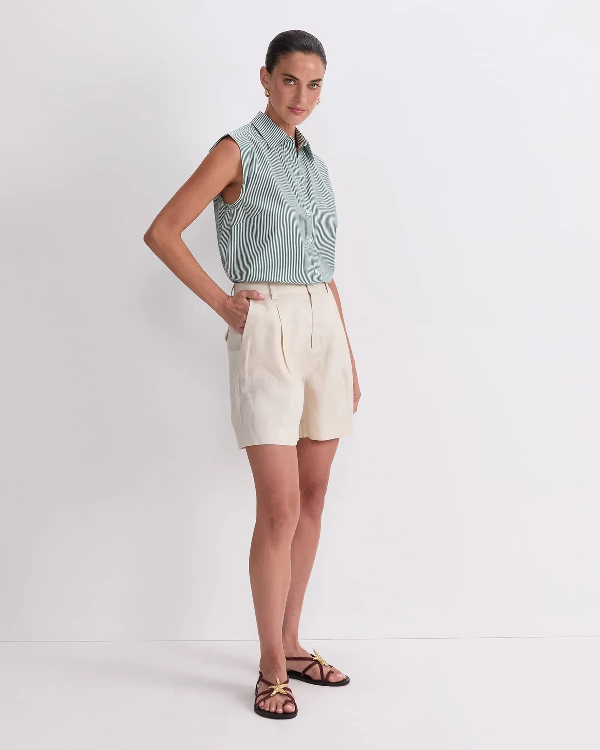 Sportscraft Jamie short plissé lin 100% lin