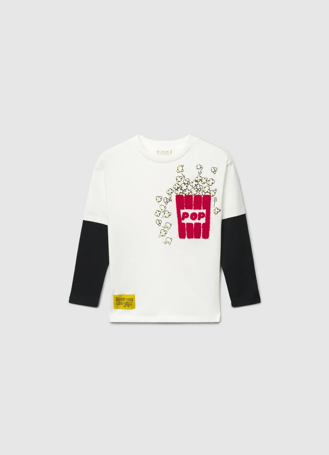 Calliope t-shirt garçon manches longues imprimé popcorn