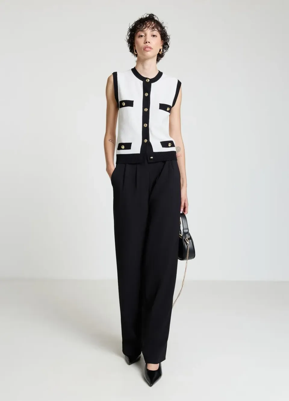 Calliope pantalon palazzo femme double pince large