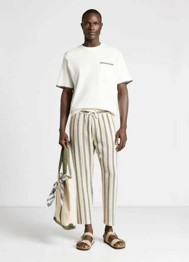 Calliope pantalon jogger rayé homme cordon
