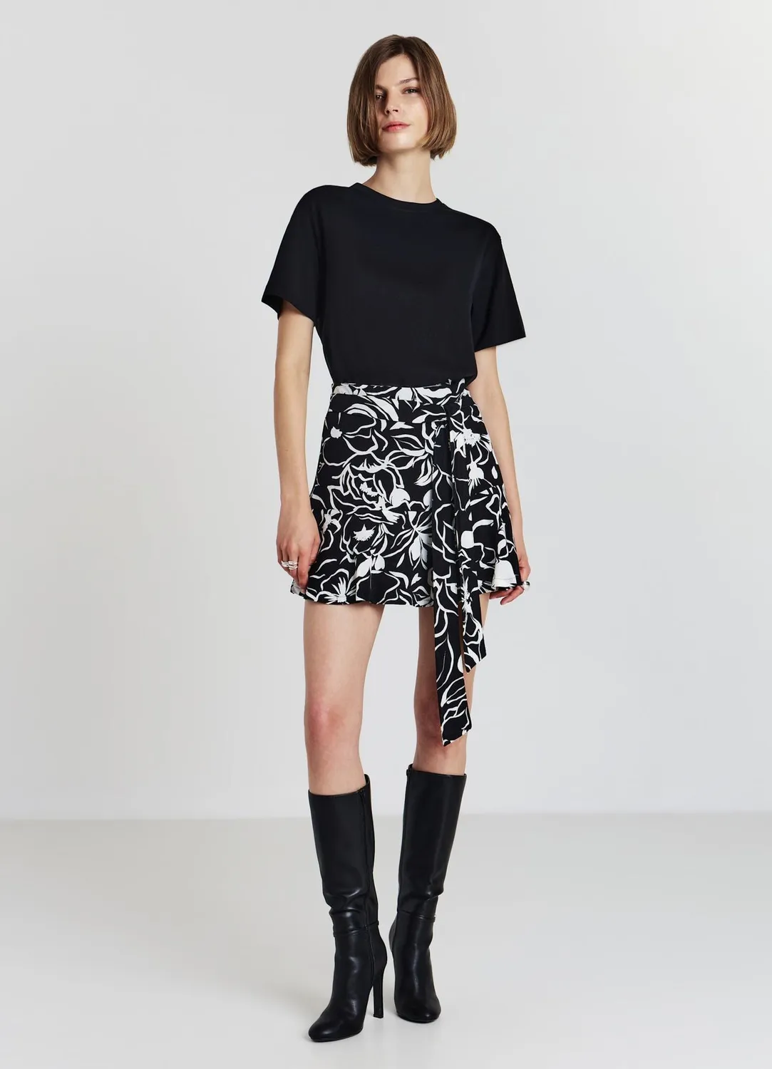 Calliope jupe-culotte fleurie femme ceinture nouée