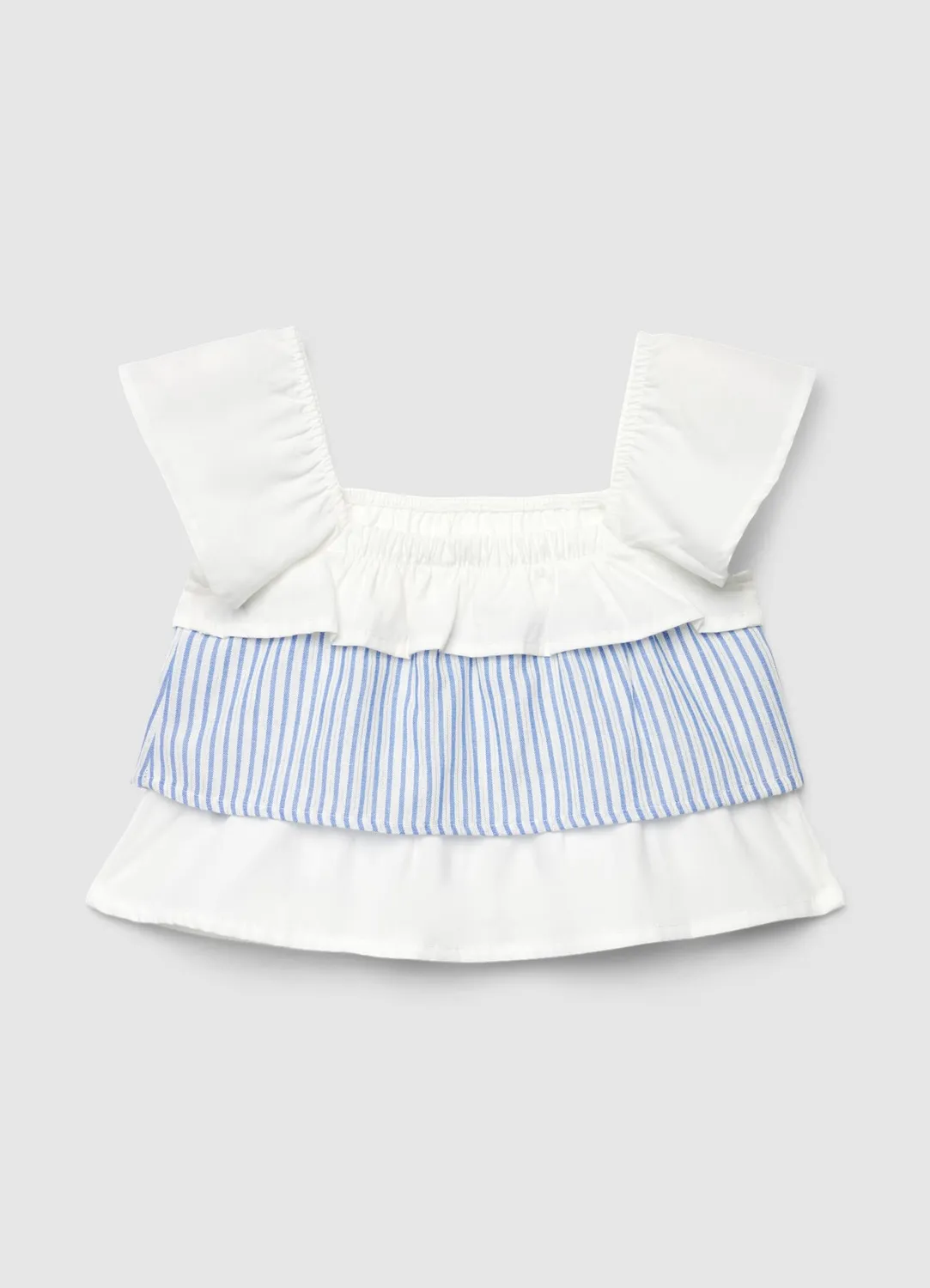 Calliope blouse rayée fille volants manches courtes