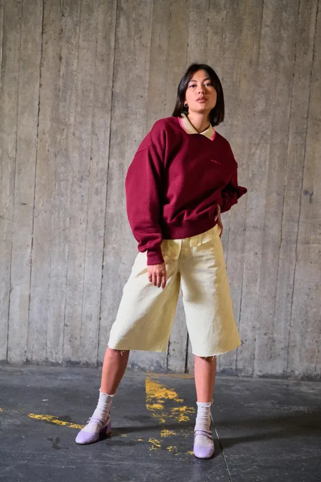 Perpète Geri sweat bordeaux coton bio