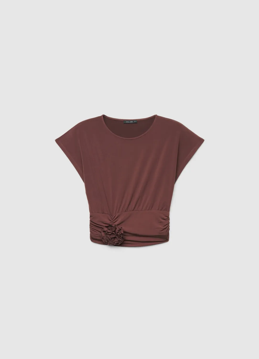 Calliope Arricciatura t-shirt femme fleur froncé
