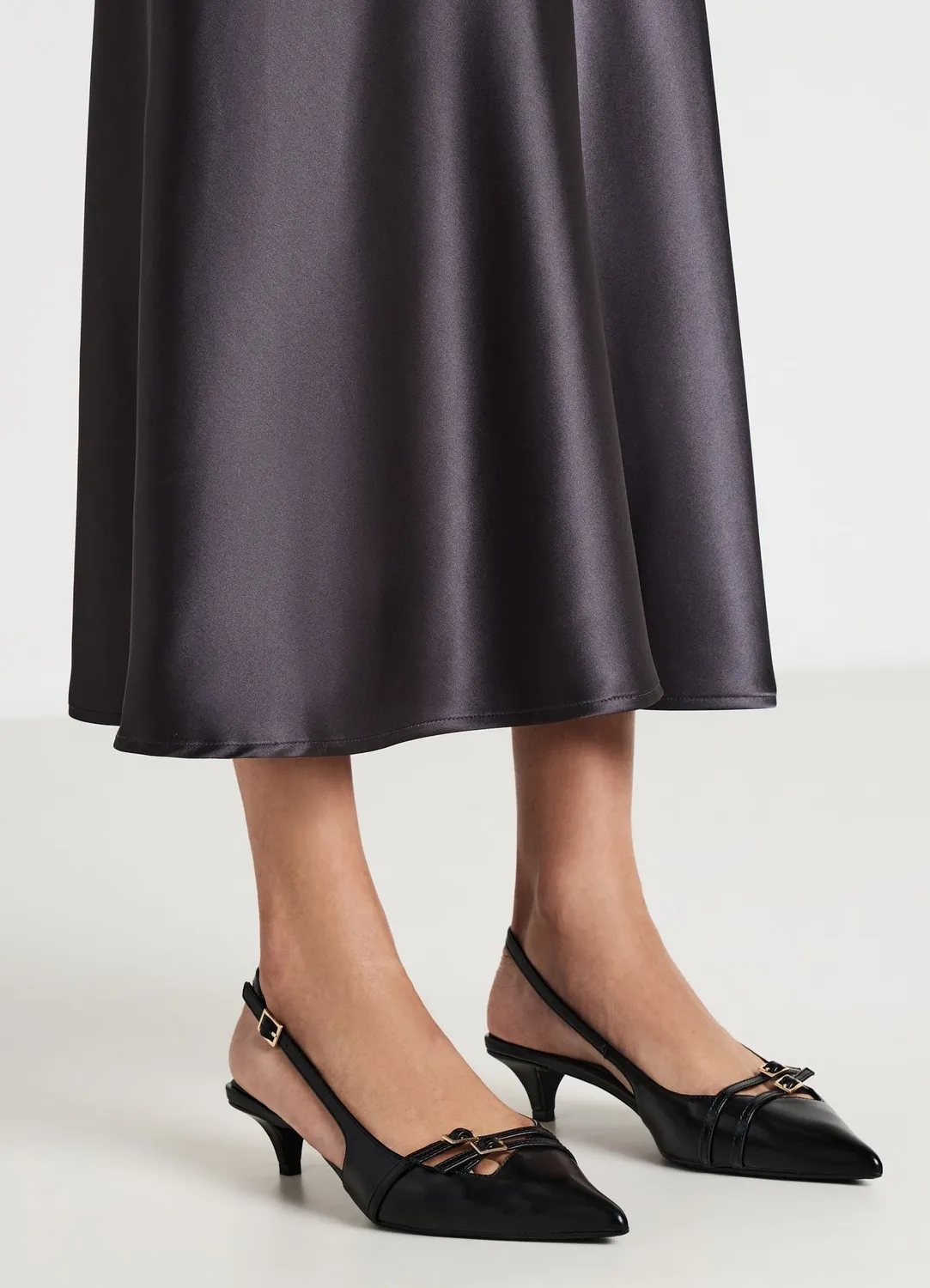 Calliope slingback à brides escarpins pointus 36-40 talon 4 cm