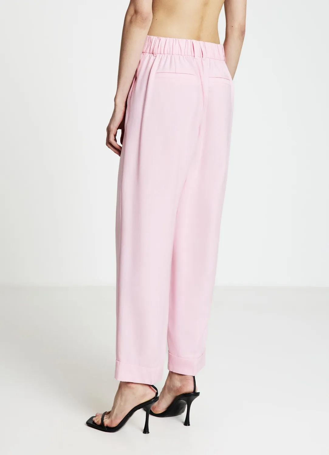 Calliope pantalon femme à revers uni coupe droite
