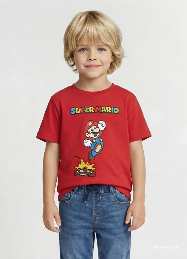 Calliope Super Mario t-shirt enfant imprimé 3-4 ans