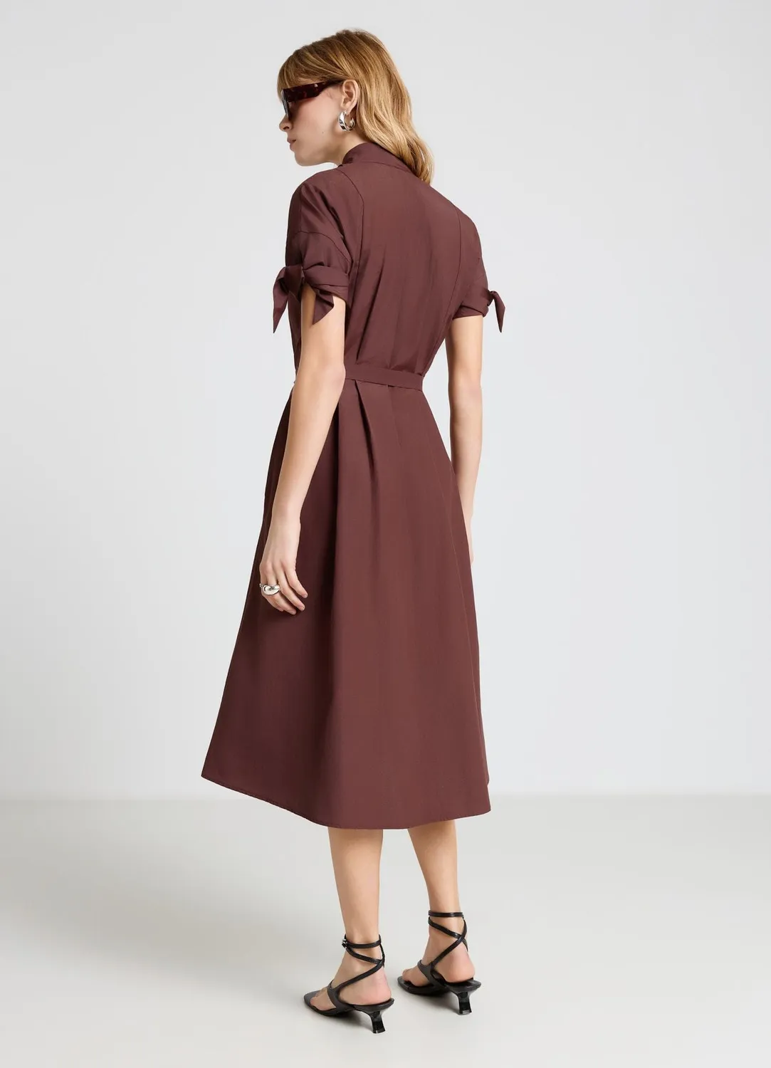 Calliope chemisier robe ceinture femme évasée