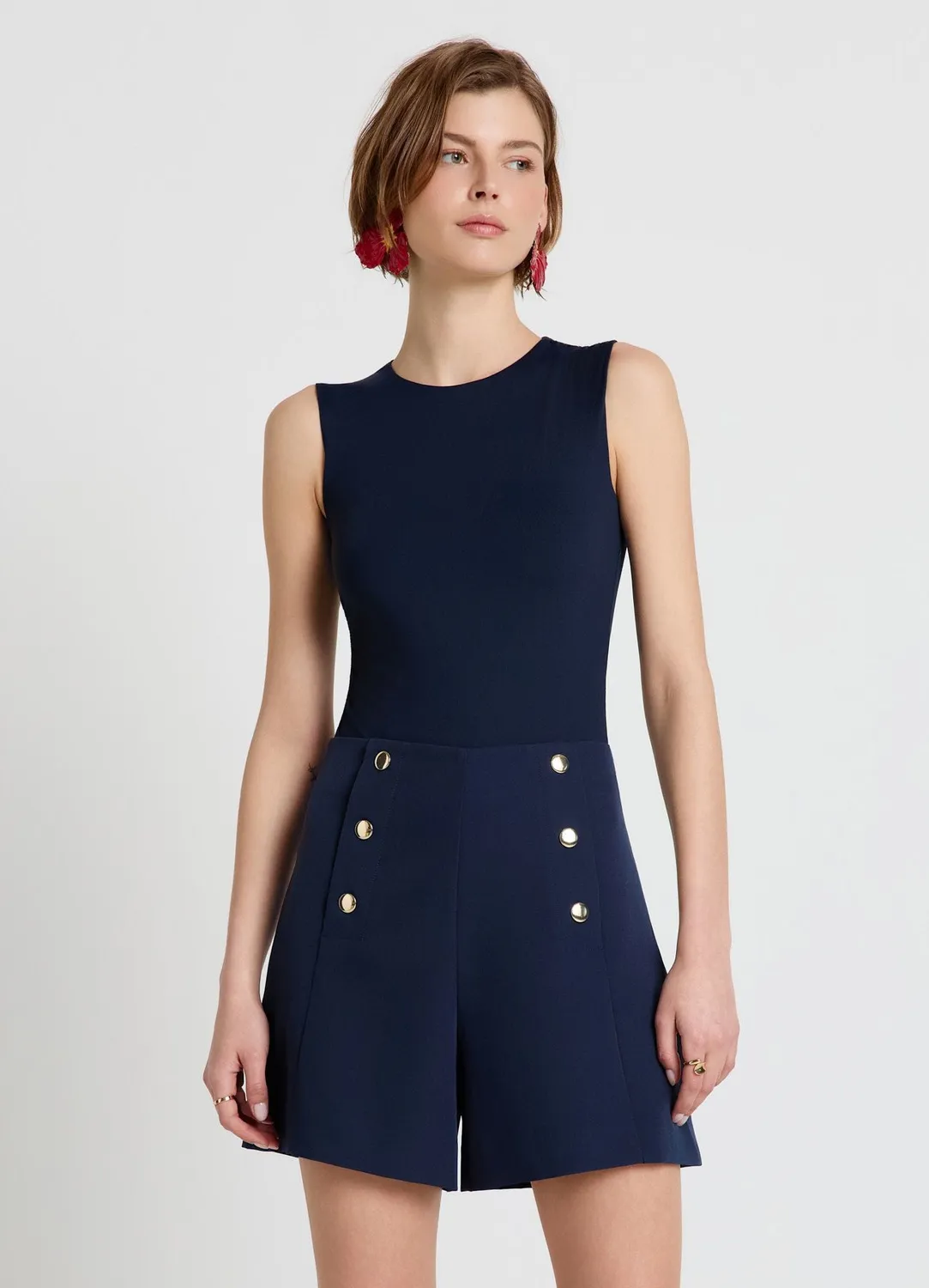 Calliope short taille haute boutons femme tailleur