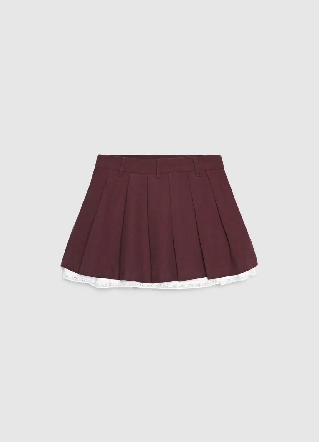 Calliope Short Plissé Bord Dentelle Femme Taille Haute