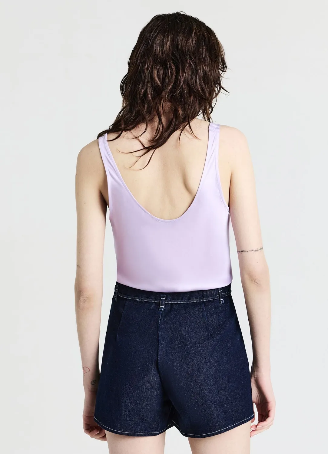 Calliope short denim femme coutures contraste