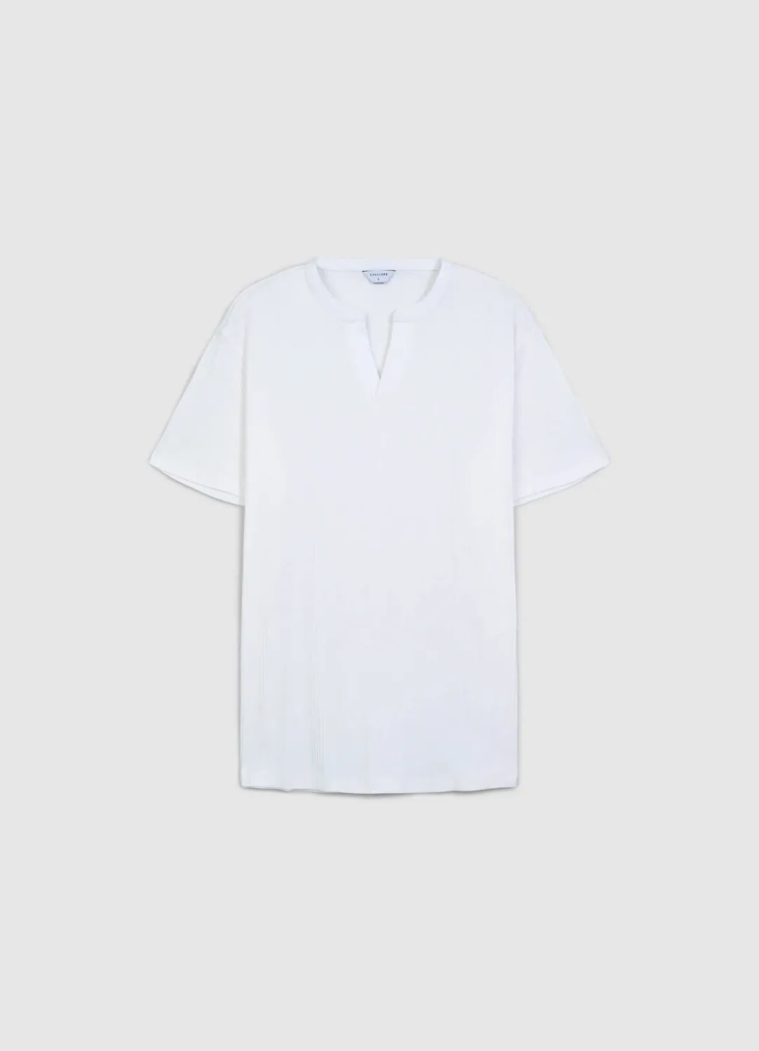 Calliope t-shirt serafino homme coton uni manches courtes